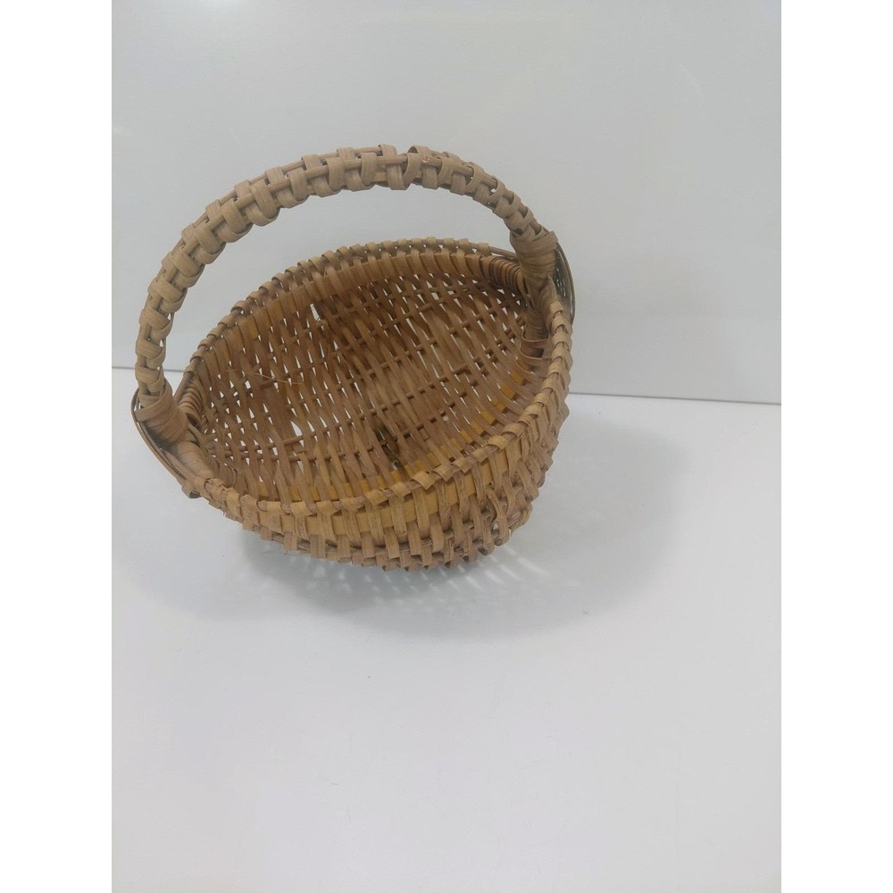 Vintage Handwoven Splint Gathering Basket Primitive Farmhouse Rustic Country... - Picture 7 of 15
